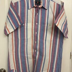 Chaps Men's Striped Short Sleeve Shirt - Blue, Red, White